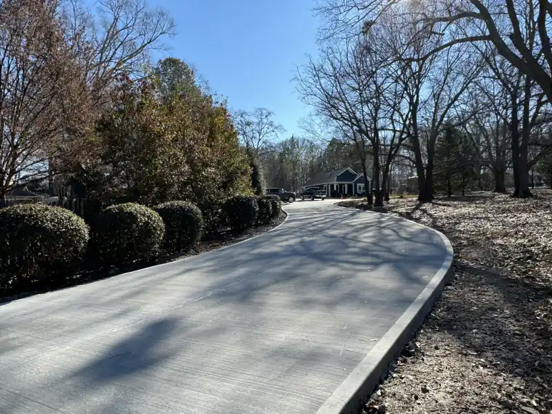 A concrete driveway poured by Ace Concrete Construction