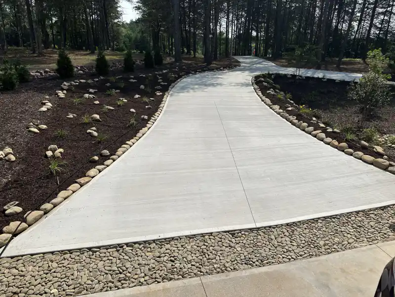A concrete driveway poured by Ace Concrete Construction