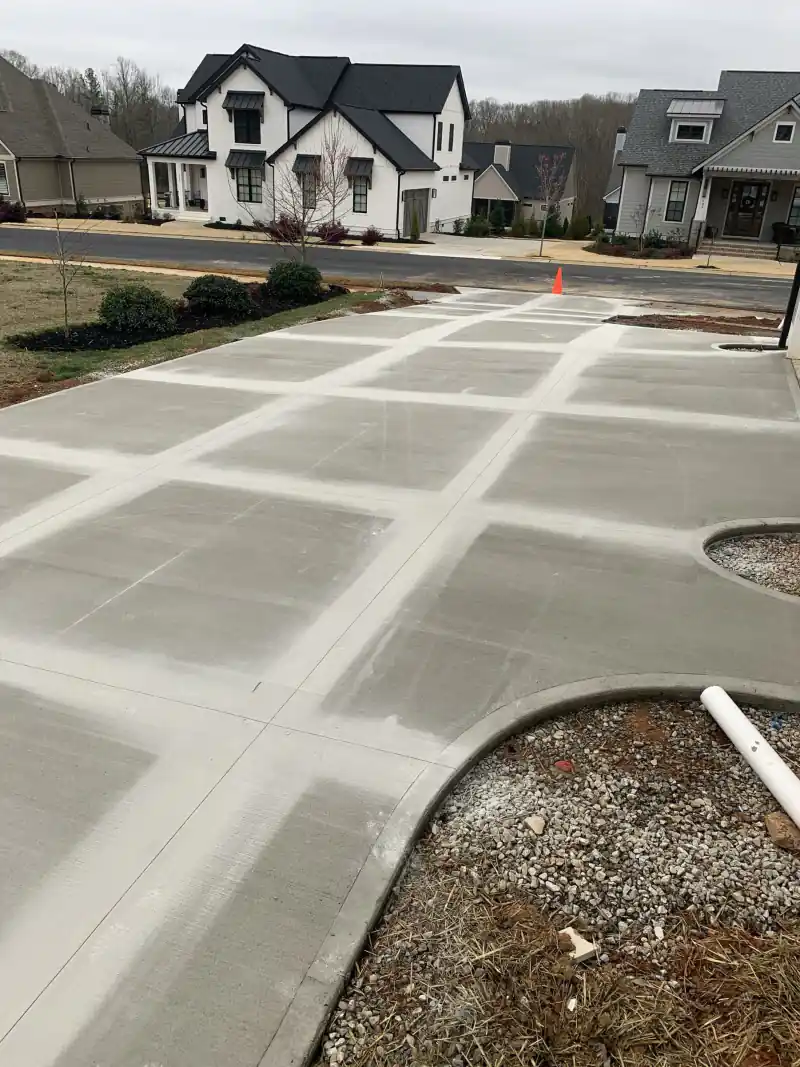 A concrete driveway poured by Ace Concrete Construction