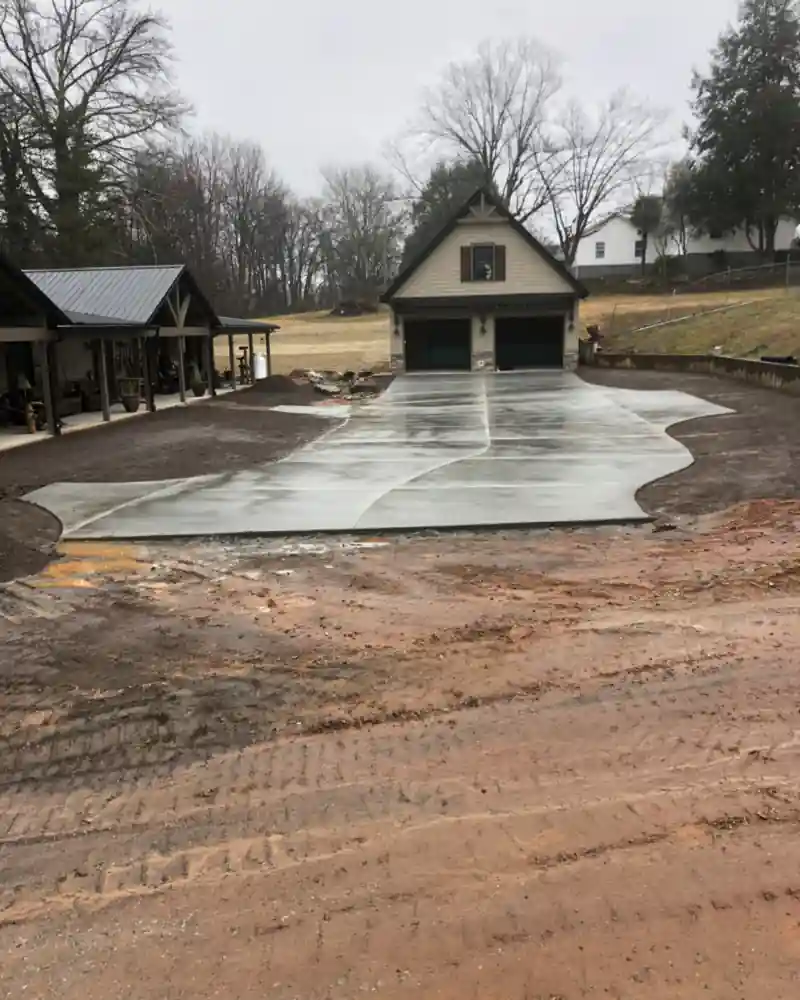 A concrete driveway poured by Ace Concrete Construction