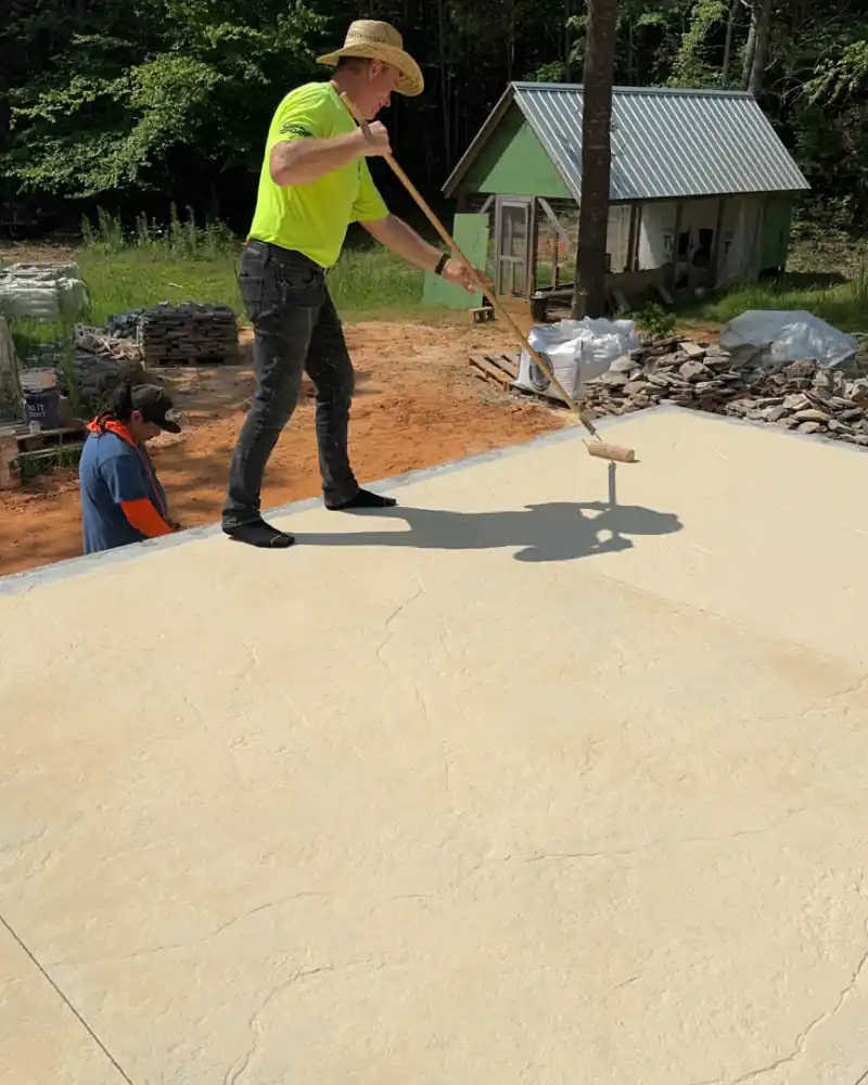 Decorative stamped concrete by Ace Concrete Construction