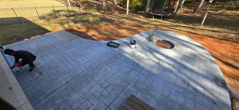 Decorative stamped concrete by Ace Concrete Construction