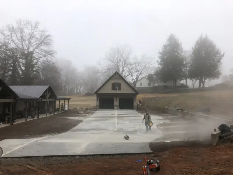 Concrete driveway poured by Ace Concrete Construction