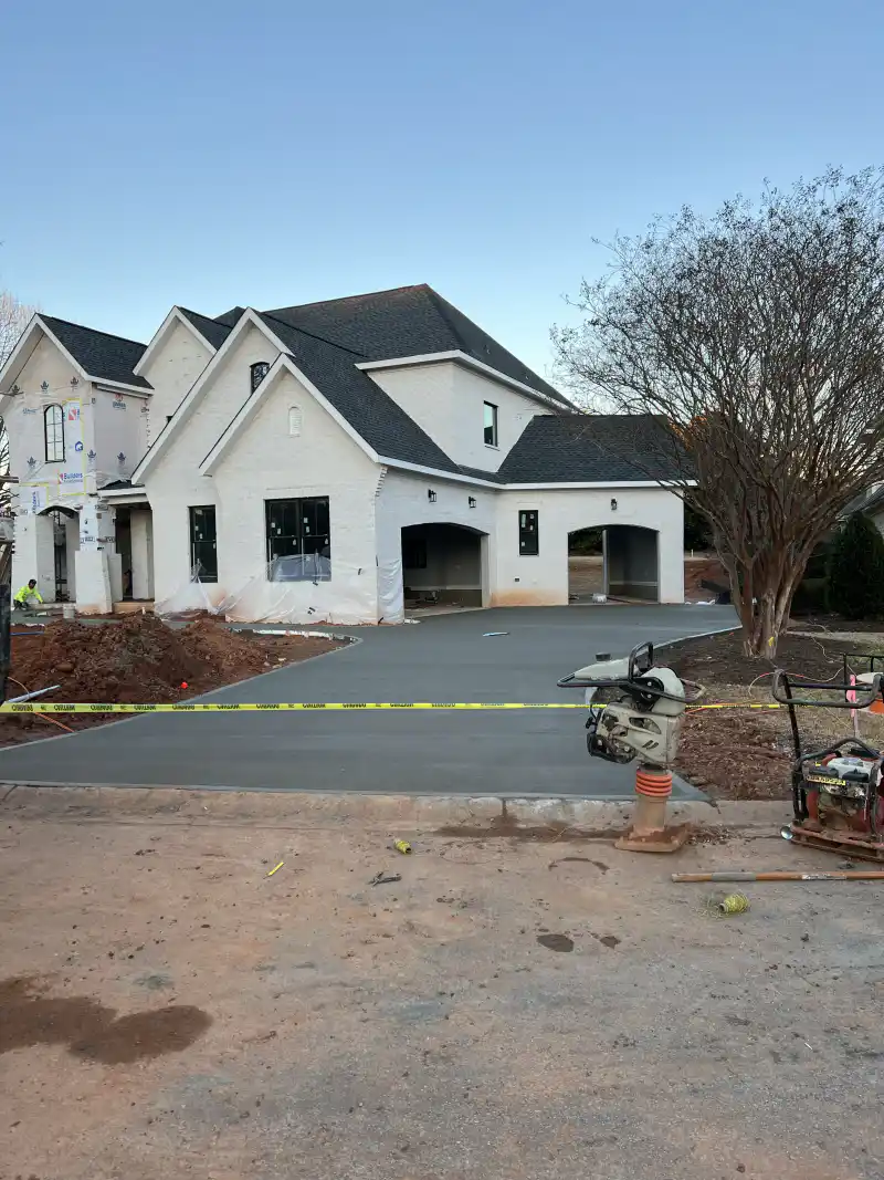 Concrete driveway poured by Ace Concrete Construction