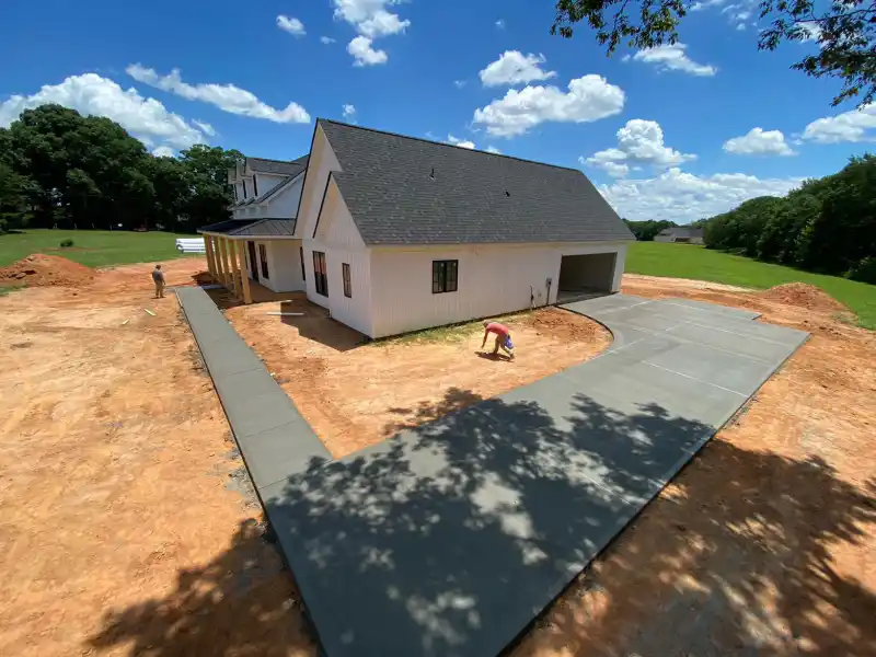 A concrete driveway poured by Ace Concrete Construction
