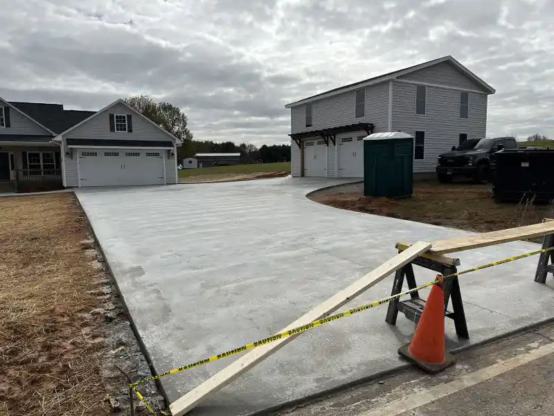 A concrete driveway poured by Ace Concrete Construction