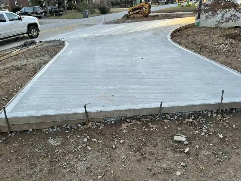 Concrete driveway poured by Ace Concrete Construction