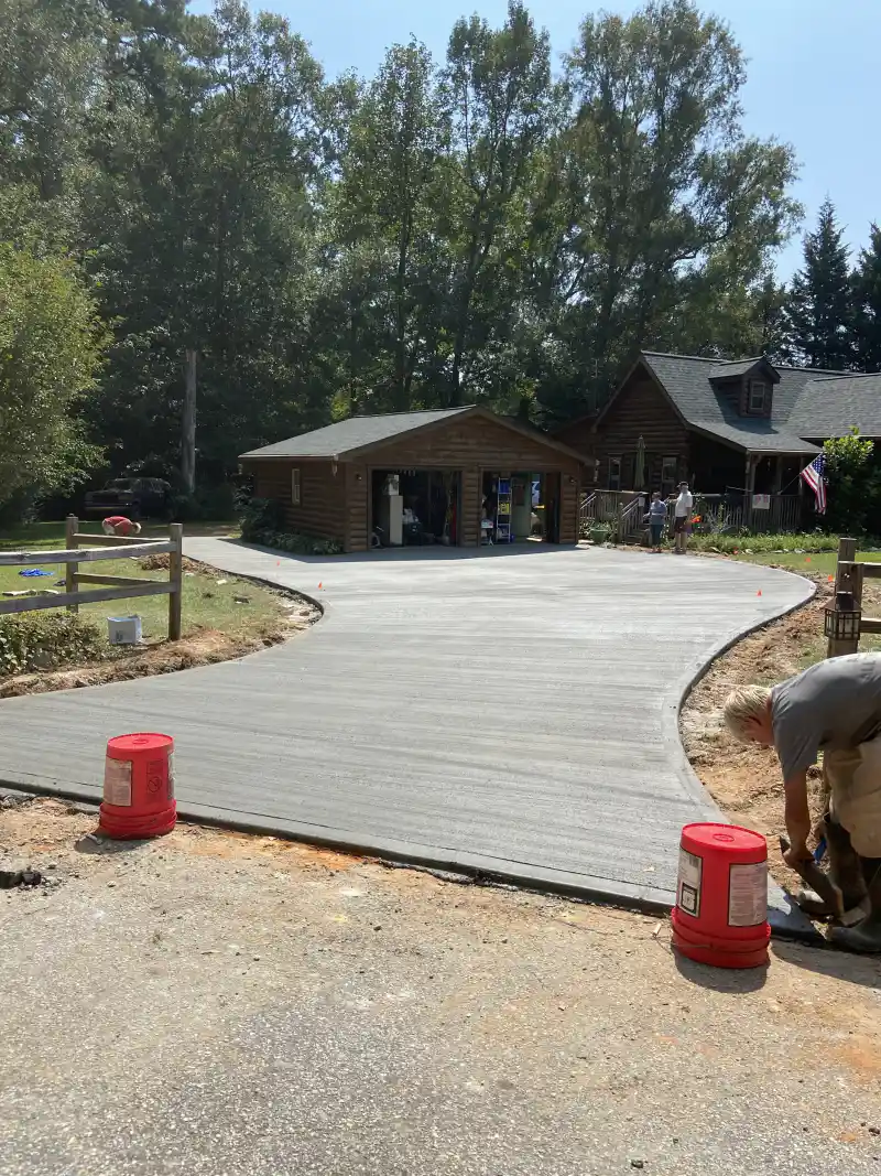 Concrete driveway poured by Ace Concrete Construction