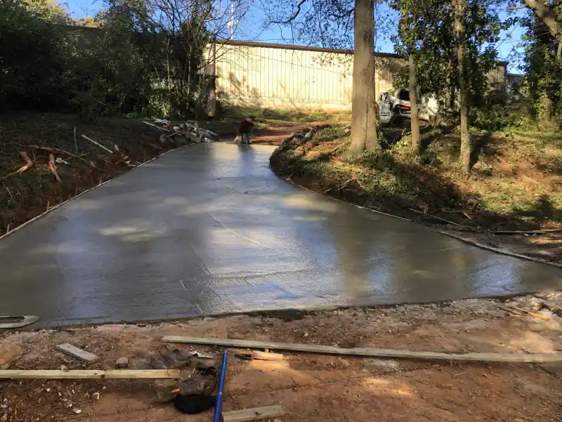 Concrete driveway poured by Ace Concrete Construction