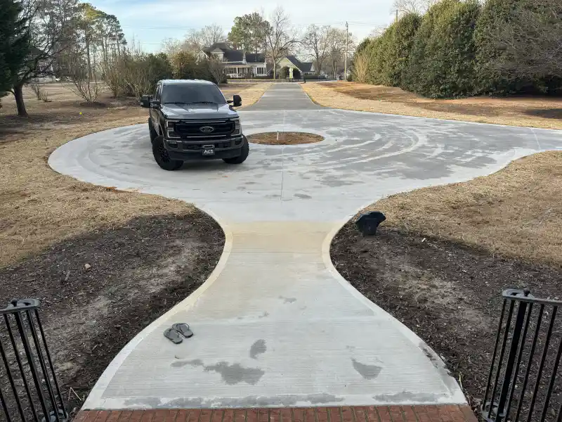 Concrete driveway poured by Ace Concrete Construction
