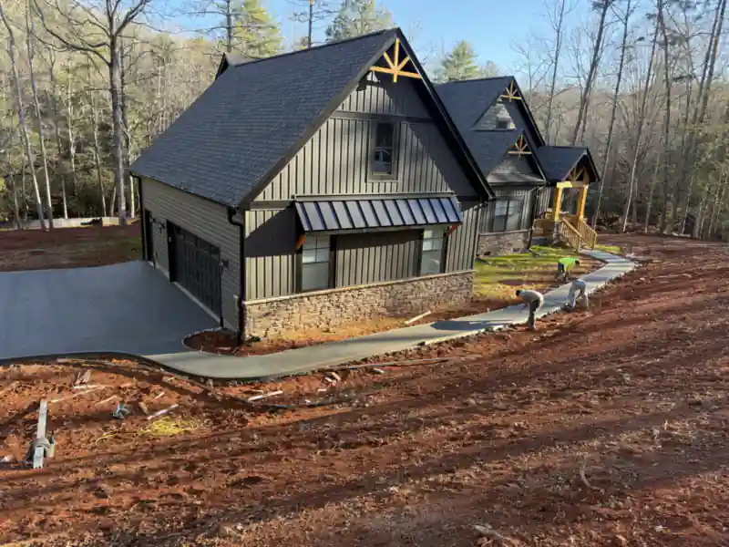 A concrete driveway poured by Ace Concrete Construction