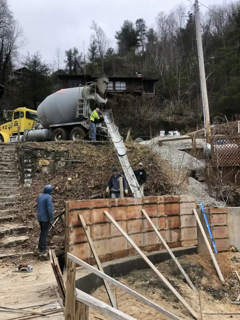 Foundation and retaining wall work by Ace Concrete Construction
