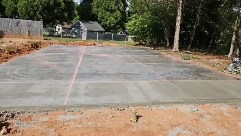 Concrete patio and outdoor living area poured by Ace Concrete Construction
