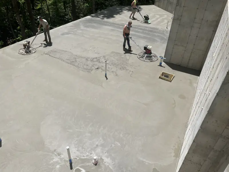 Garage or building slab poured by Ace Concrete Construction