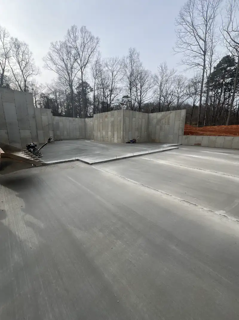 Garage or building slab poured by Ace Concrete Construction