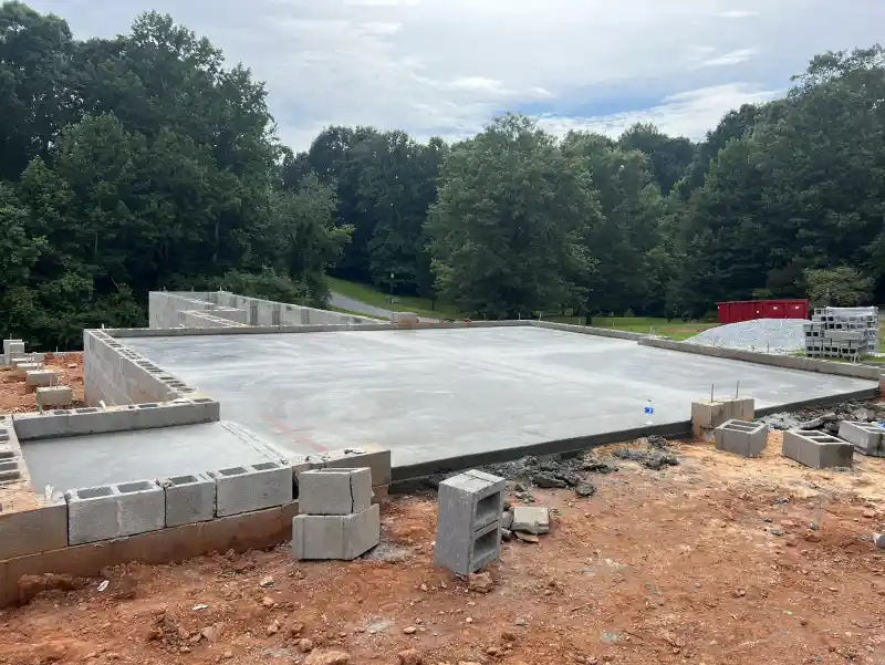 Garage or building slab poured by Ace Concrete Construction