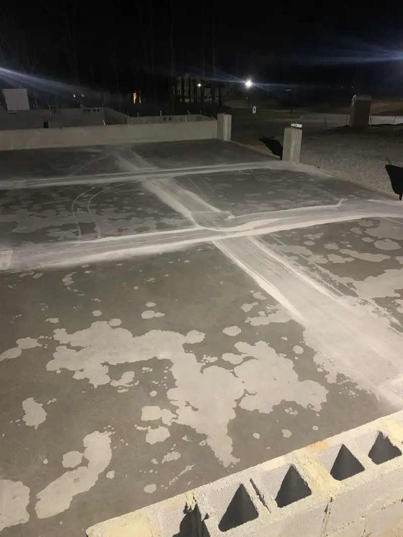 Garage or building slab poured by Ace Concrete Construction