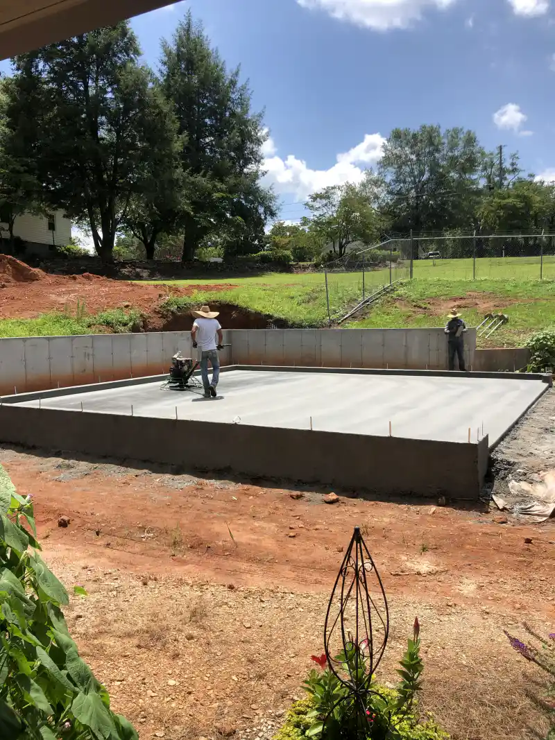 Garage or building slab poured by Ace Concrete Construction