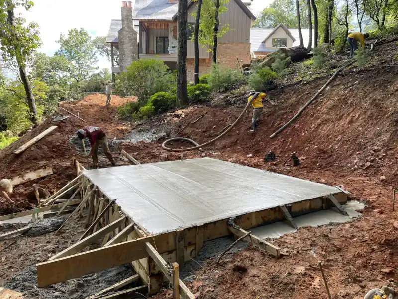 Garage or building slab poured by Ace Concrete Construction
