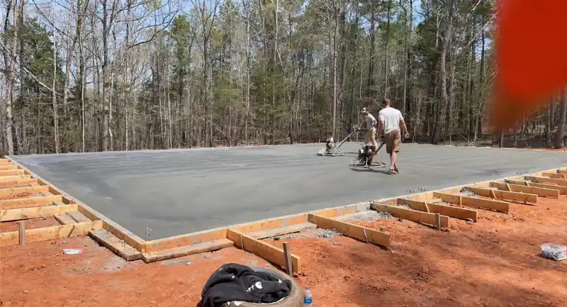 Garage or building slab poured by Ace Concrete Construction