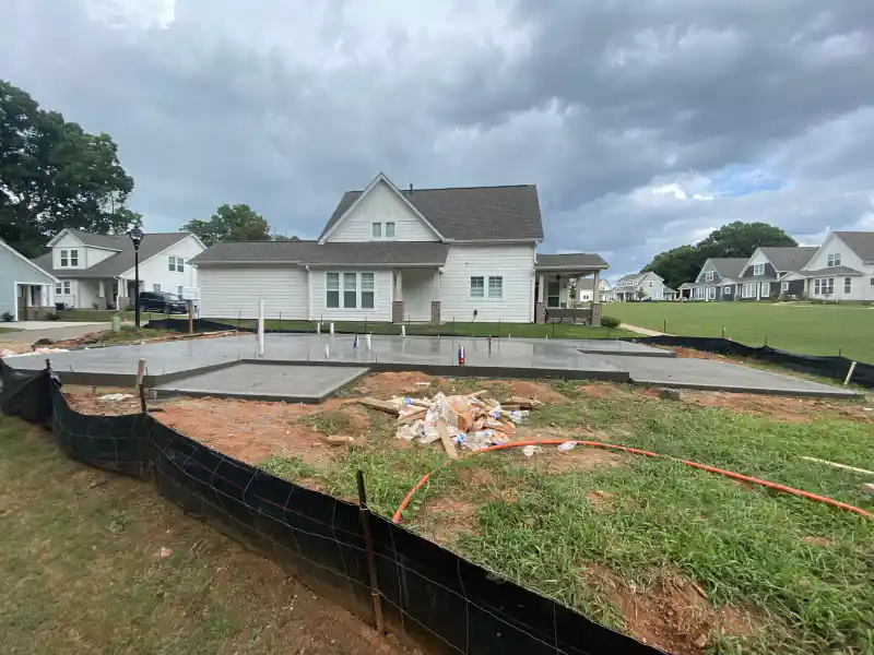 Garage or building slab poured by Ace Concrete Construction