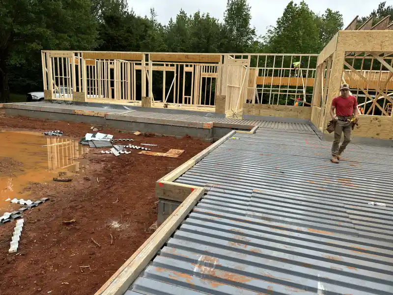 Garage or building slab poured by Ace Concrete Construction