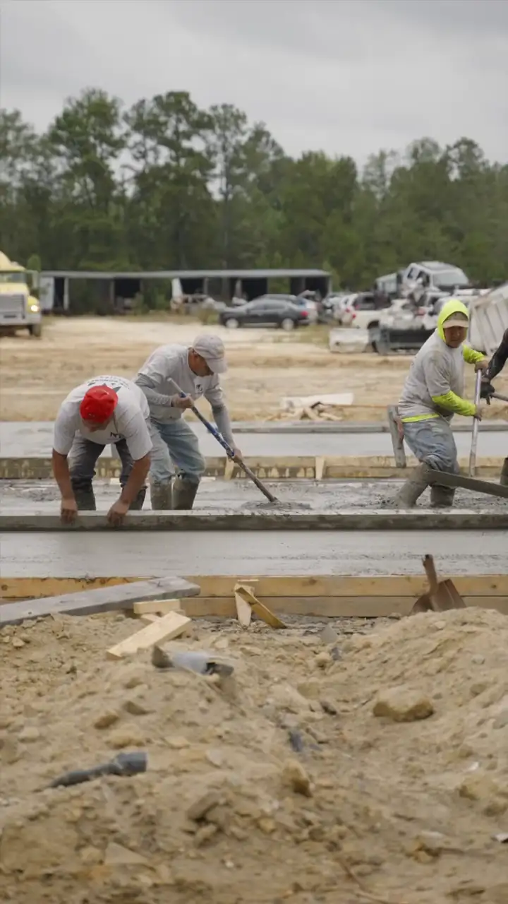 Pouring garage and building slabs - Ace Concrete Construction